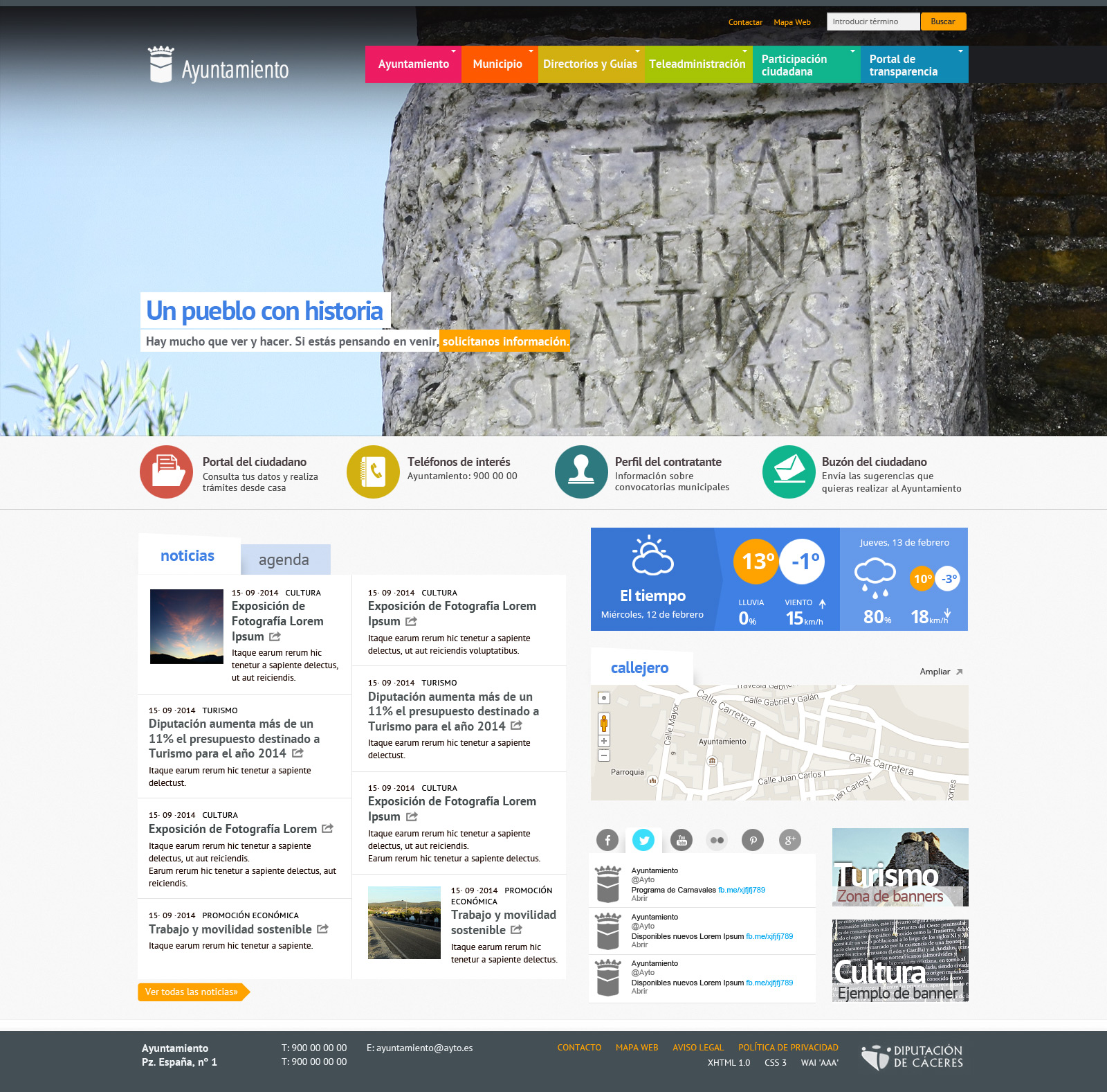 Portal piloto Ayuntamiento navegador web